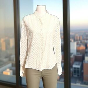 Karen Kane Off White Eyelet Lace embroidered blouse Karen Kane Size XL NWT